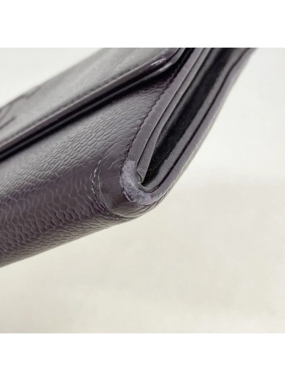 Chanel Wallet Caviar Leather Purple Silver